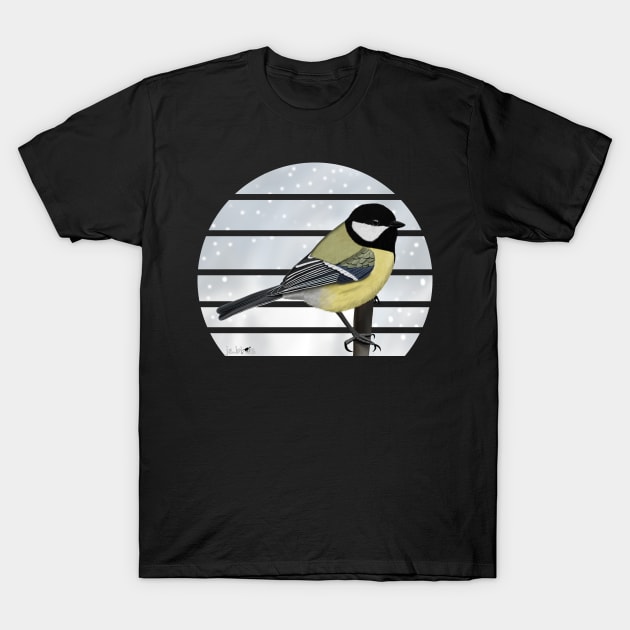 Great Titmouse Bird Illustration T-Shirt by jzbirds